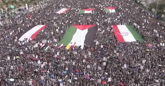 Yemen den İsrail’e karşı protesto: Gazze ve İran a destek VİDEO İZLE