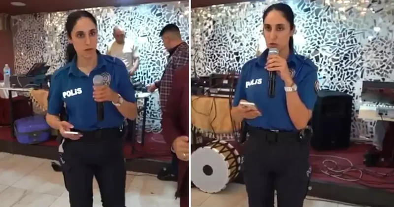 Polis memuru Suriyelilerin düğününde! İşte sahneye çıkıp yaptığı anons