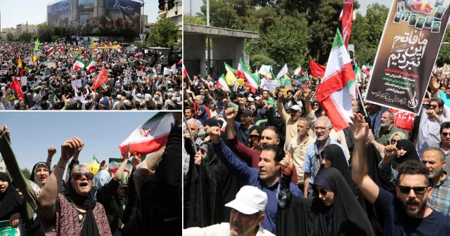 İsrail saldırıları İran ın birçok kentinde protesto edildi Ortadoğu Haberleri