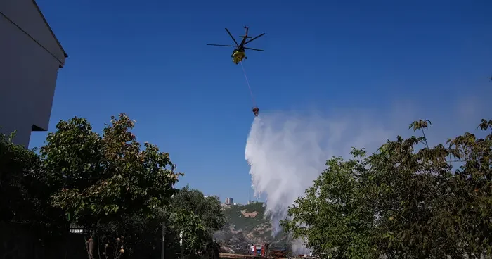 İzmir de otluk alanda çıkan yangın kontrol altına alındı