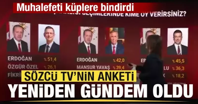 Sözcü TV’nin anketi yeniden gündem oldu, muhalefetİ kızdırdı! Başkan Erdoğan rakipsiz