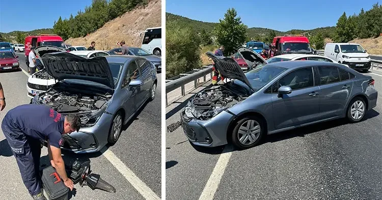 Asfaltın erimesi zincirleme kazaya neden oldu: 8 yaralı