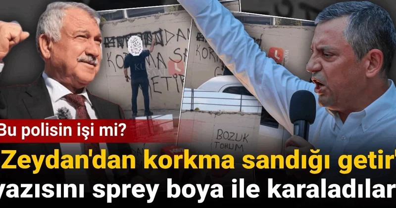 Zeydan dan korkma sandığı getir yazısını sprey boya ile karaladılar