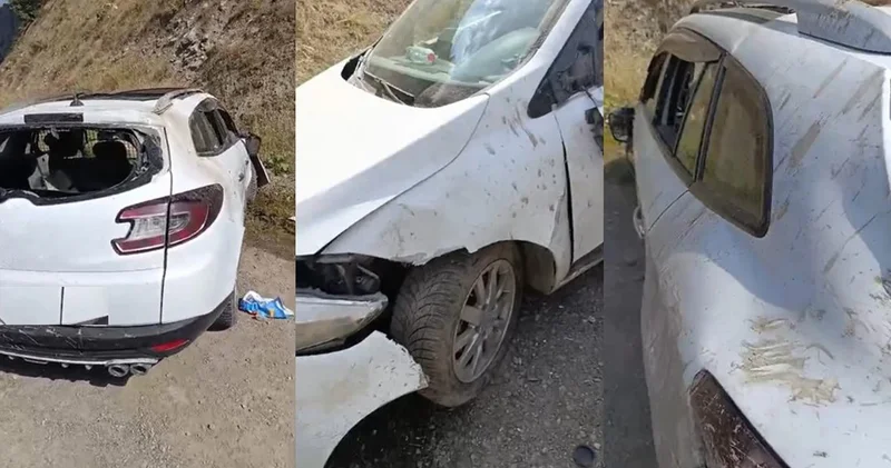 Hakkari de kaya parçaları kazaya neden oldu