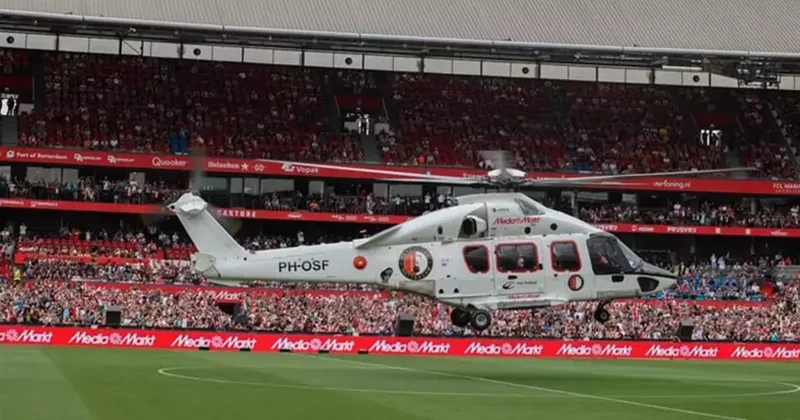 Eşi benzeri olmayan transfer gösterisi! Helikopterle sahaya indiler Fanatik Gazetesi Futbol Haberleri Spor