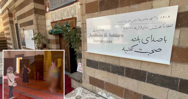 Van’da tarihi camiyi uygunsuz kıyafetlerle ziyaret eden turistlerle ilgili tartışma sürüyor Van Haberleri