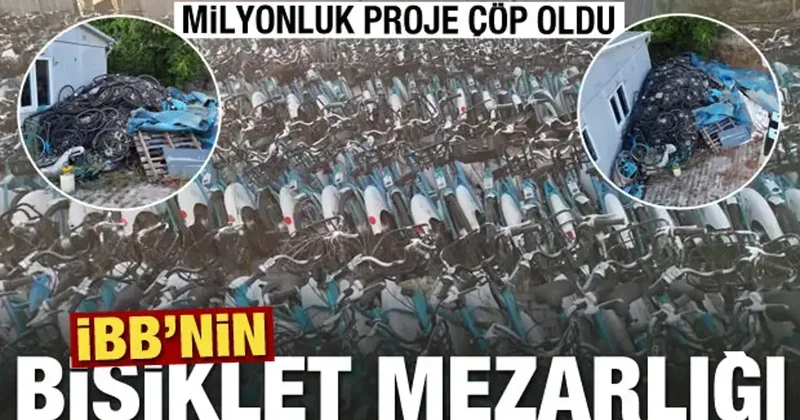 İBB nin bisiklet mezarlığı! Milyonluk proje çöp oldu