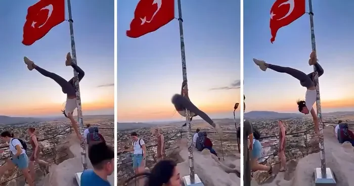 Yer: Kapadokya... Bayrak direğine saygısızlık tepkilere neden oldu
