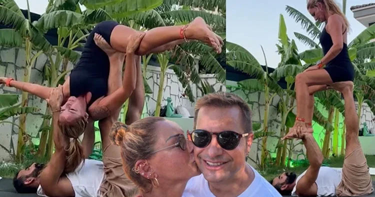 Pınar Altuğ un yoga videosu olay oldu! Yağmur Bey kıskanmıyor mu?