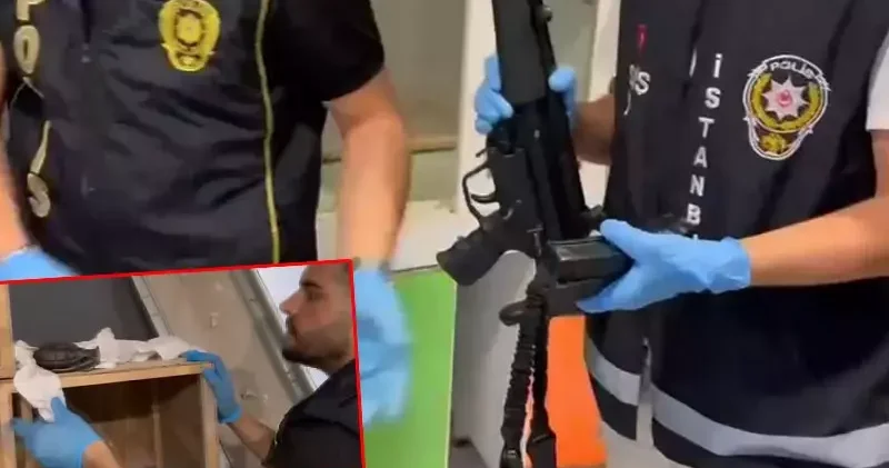 Bağcılar da operasyon yapılan iş yerindeki kümeste el bombası ve silahlar bulundu