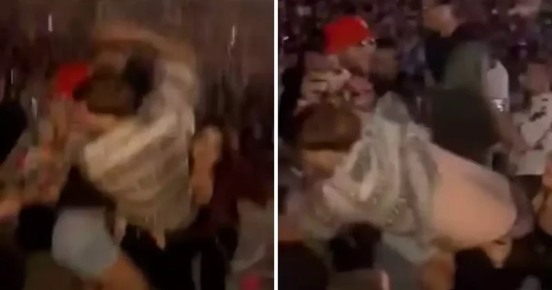 Konserde üzerine yanlışlıkla içki döken kadını bayıltana kadar yumrukladı