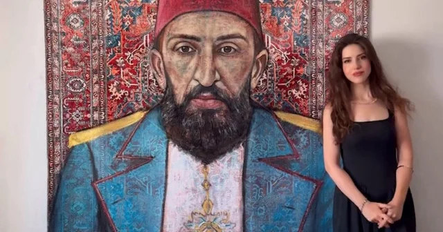 Eski halılara tarihi dokunuş: Gizem Aytaç’tan benzersiz Abdülhamid Han portresi VİDEO İZLE