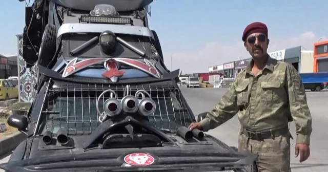 Otomobilini modifiyeyle bilim kurgu aracına çevirdi: TSK ya hediye edecek VİDEO İZLE