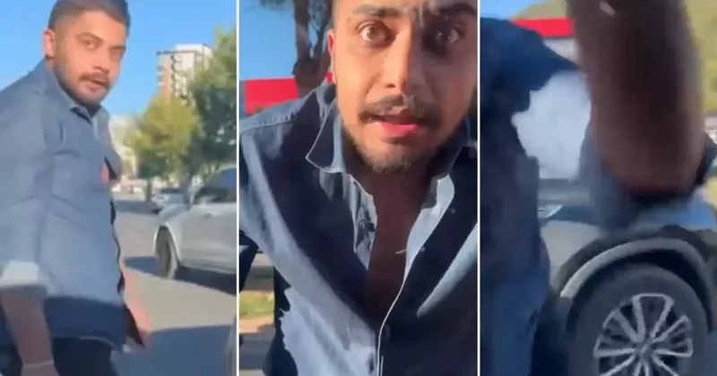 Trafikte dehşet! Otomobilin camını yumruklayarak kırdı