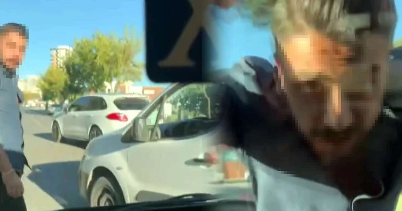 Şehir eşkıyası trafiği birbirine kattı! Aracın önünü kesip camlarını kırdı