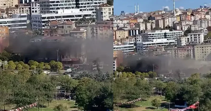 Kağıthane de iş yerinde yangın
