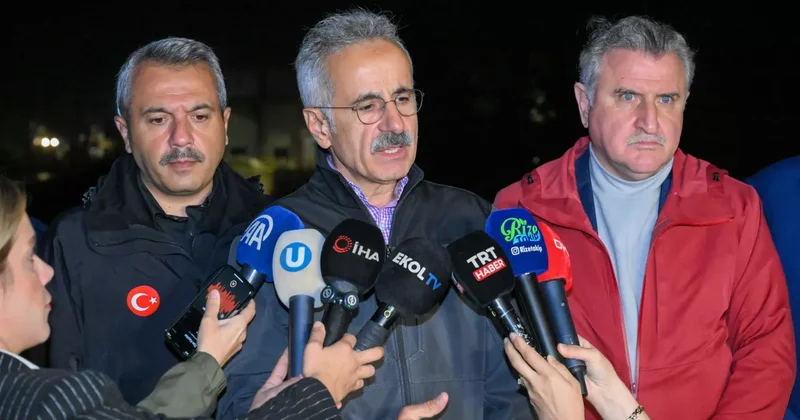 Bakan Uraloğlu sel sularının vurduğu Rize de! Vatandaşlara kritik uyarı