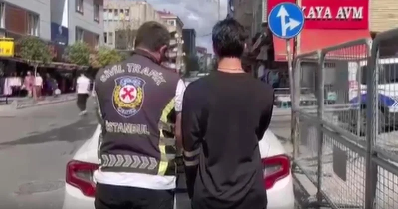 Makas atıp sürücülere hakaret etti: Trafik magandası polisten kaçamadı