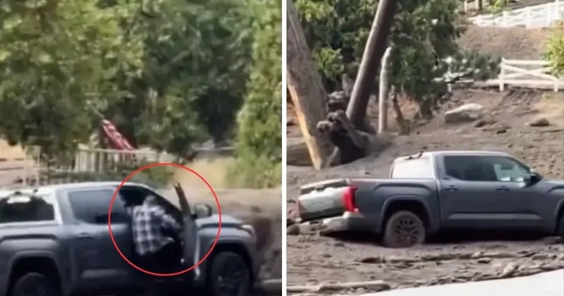 Aracını toprak kaymasından kurtarmak istedi, hayatını hiçe saydı