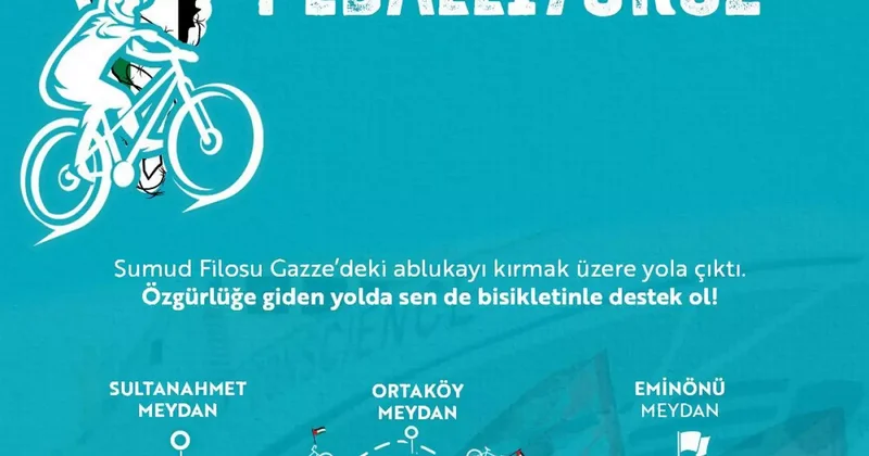 Bisikletli gençler Sumud Filosu için pedallayacak