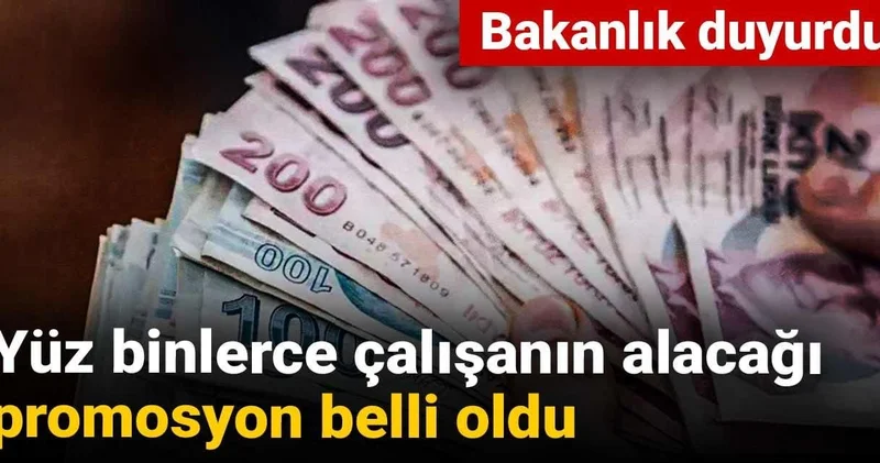 Bakanlık duyurdu: Yüz binlerce çalışanın alacağı promosyon belli oldu