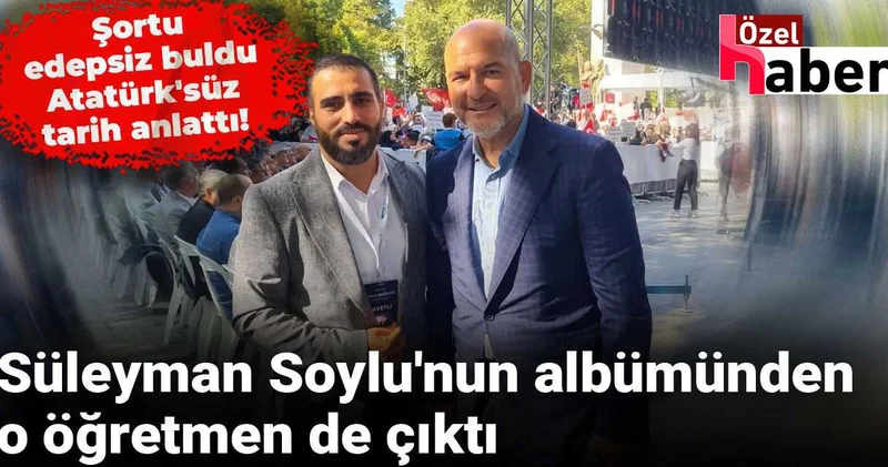 O öğretmenin de Süleyman Soylu ile fotoğrafı çıktı! İlkokul çocuklarına şort konuşması yapmıştı