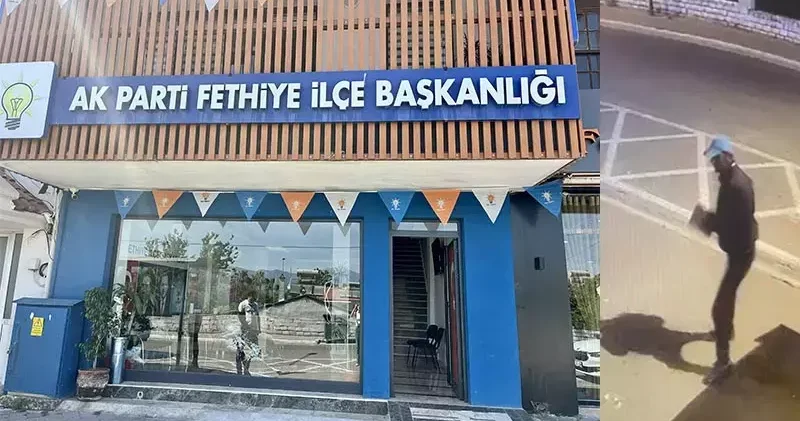 Fethiye de AK Parti binasına taşlı saldırı
