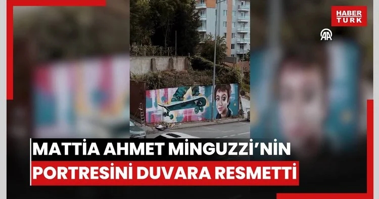 Azerbaycanlı ressam, bıçaklanarak öldürülen Mattia Ahmet Minguzzi’nin portresini duvara resmetti