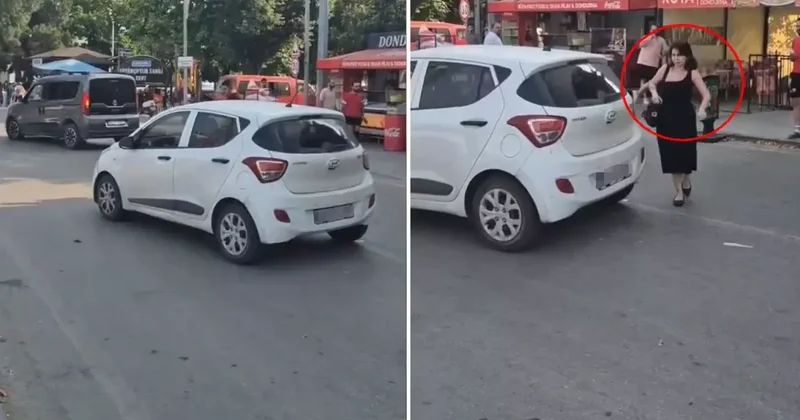 Aracını yol ortasına park edip gitti, savunması olayı gölgede bıraktı
