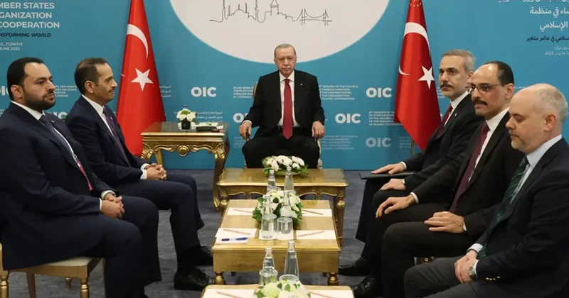 Cumhurbaşkanı Erdoğan, Katar Başbakanı Muhammed Abdurrahman Al Thani yi kabul etti