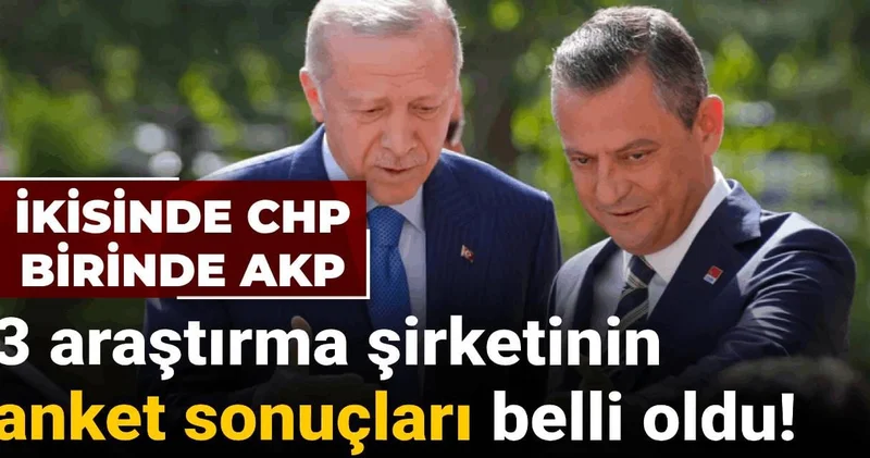 3 araştırma şirketinin anket sonuçları belli oldu! İkisinde CHP birinde AKP