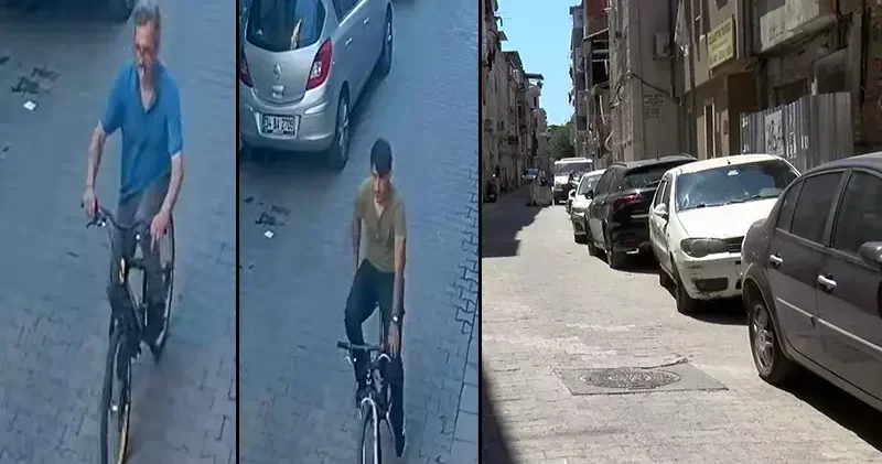 Fatih te iki bisikletin apartmandan çalındığı anlar kamerada