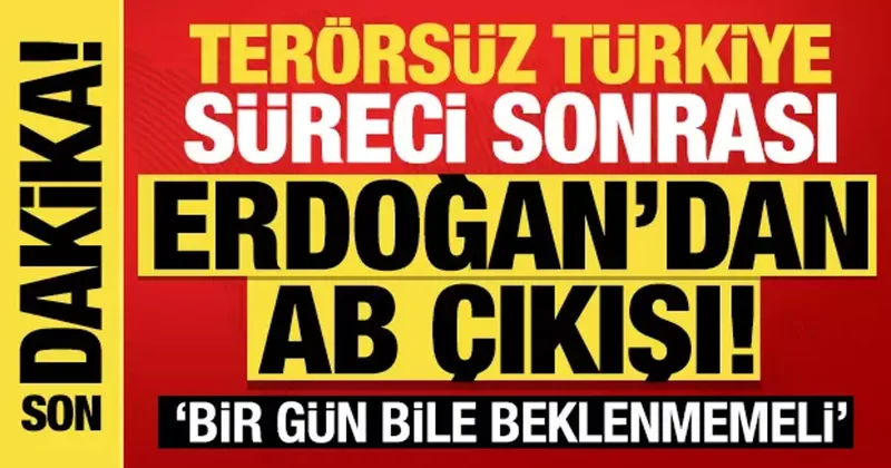 Terörsüz Türkiye sürecinin ardından AB ile müzakere: Erdoğan dan dikkat çeken çıkış!