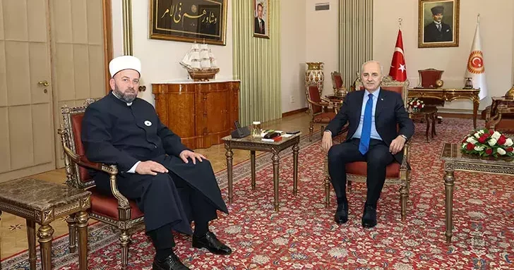 TBMM Başkanı Kurtulmuş, Karadağ İslam Birliği Başkanı Fejzic i kabul etti