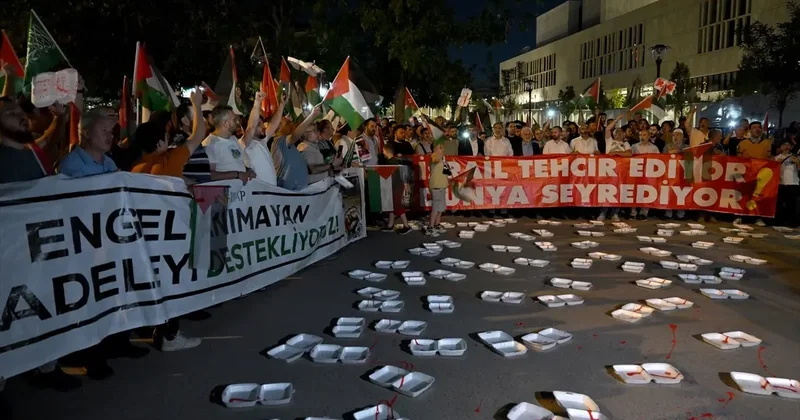 İsrail in Gazze ye saldırıları ABD nin Ankara Büyükelçiliği önünde protesto edildi