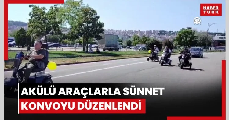 Akülü araçlarla sünnet konvoyu düzenlendi