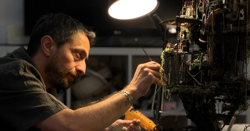Atık malzemeleri diorama sanatı ile dönüştürdü