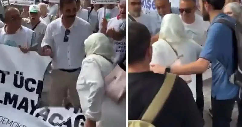 “Sefalet ücretlerine teslim olmayacağız” yazılı pankartı yırtan kişinin AKP Odunpazarı İlçe Kadın Kolları yöneticisi olduğu iddia edildi