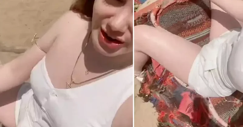 Mısır da kısa şortla deveye bindi, sonrasında olanlar inanılmaz