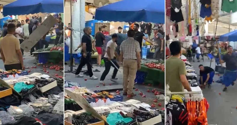 Pazarcıların döner bıçaklı kavgasında bir polis yaralandı