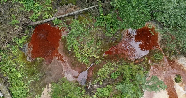 Kuzalan Tabiat Parkı kızıl renkteki suyu ve travertenleriyle büyük ilgi görüyor Giresun Haberleri