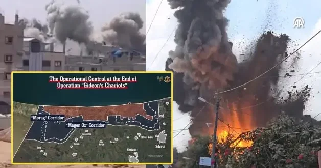 Gazze ye ağır bombardıman... İşgal haritası paylaşıldı! Korkunç görüntüler