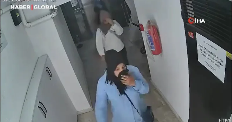 Hırsızlık için eve giren kadınlar kamerayı görünce böyle panikledi