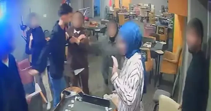 Erzurum da okey salonunda panik anları