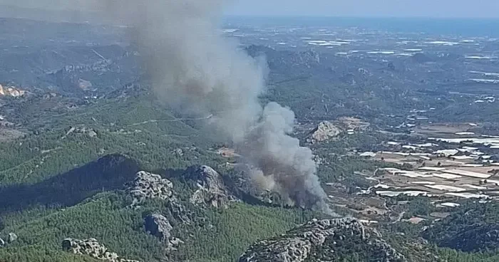 Antalya Serik te orman yangınına müdahale