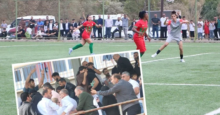 Hakkari de kadınlar maç yaptı, erkek taraftarlar birbirine girdi