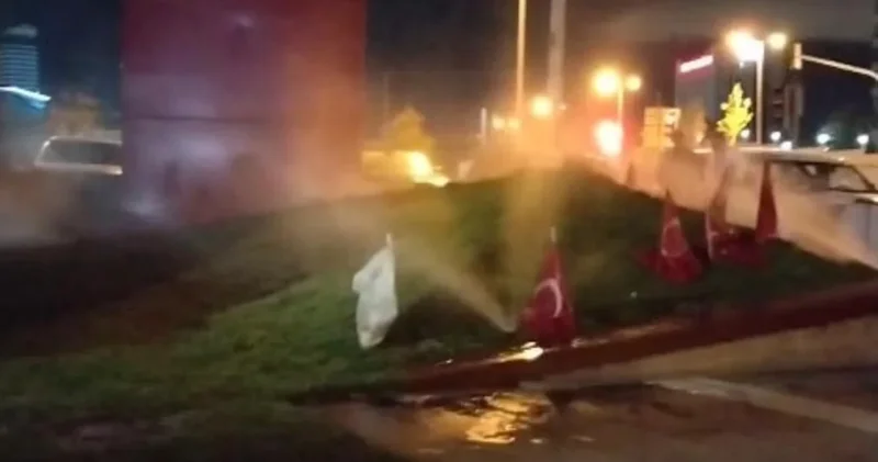 Bakanlık önünde eylem yapan gaziler, fıskiye açılınca ıslandı: Kimse bizi insan yerine koymuyor, zorumuza gitti