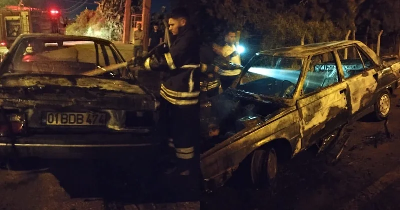 Park halindeki otomobil cayır cayır yandı