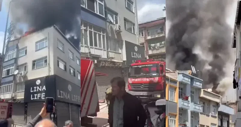 Bayrampaşa da 5 katlı binanın çatısında yangın