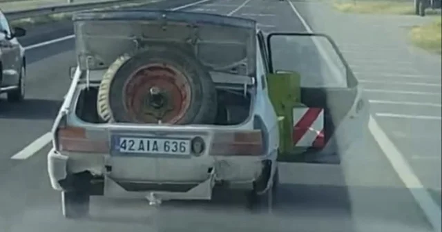 Aracıyla bagaj ve kapısı açık vaziyette trafiğe çıktı Aksaray Haberleri